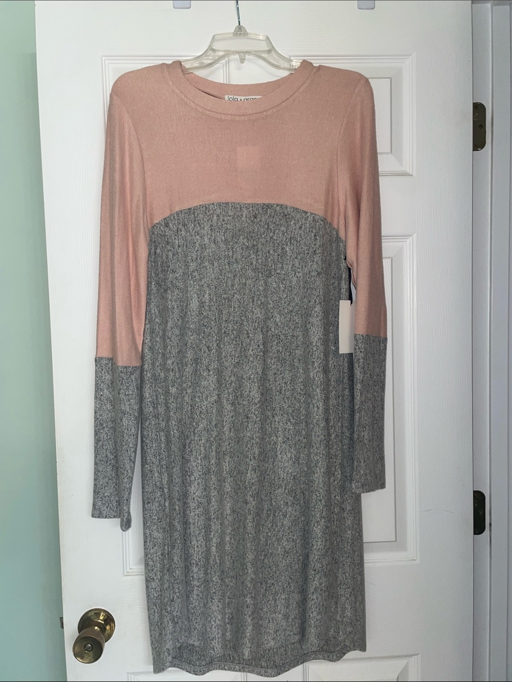 Colorblock Long Sleeve Knit Dress